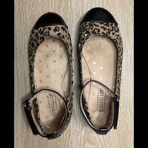 Seychelles Leopard Print w Gold Studs Mary Jane Flats US Child Size 13 EU 30